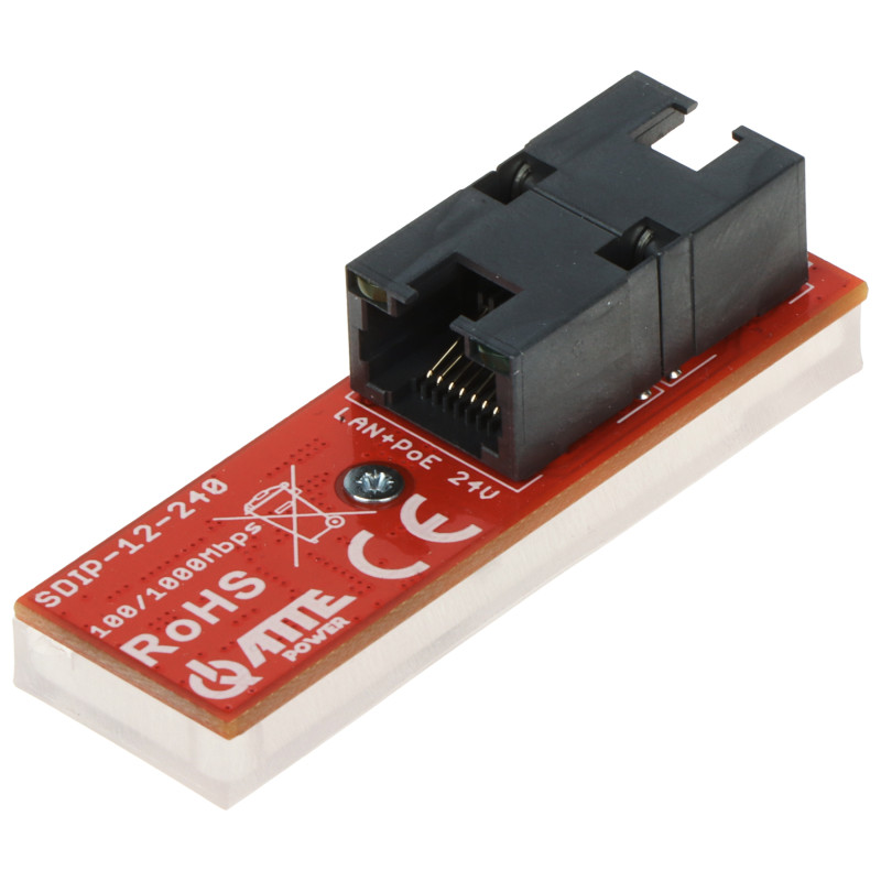 48V - 24V Gigabit Ethernet Passive PoE 802.3af voltaj düşürücü adaptör ATTE SDIP-12-240