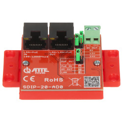 Adattatore di alimentazione PoE Gigabit Ethernet 10/100/1000 Mbps convertitore DC/DC regolabile tramite jumper IP20 ATTE SDIP-20
