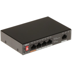 4 prievadų PoE komutatorius 10/100Mbps Hi-PoE 60W Watchdog metalinis korpusas stalinis maitinimo šaltinis komplekte DAHUA SF1005