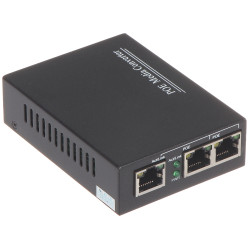 3-prievadų PoE jungiklis 2xPoE 802.3af 10/100 Mbps pramoninis stalinis su maitinimo šaltiniu CCTV priedai Delta SPS-2P/1
