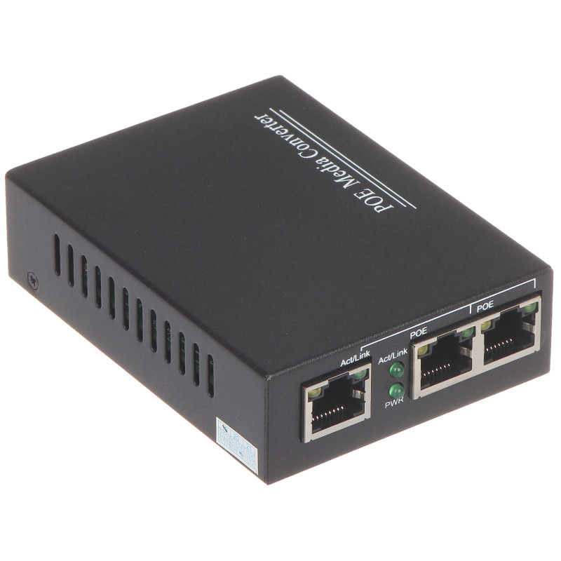 3-prievadų PoE jungiklis 2xPoE 802.3af 10/100 Mbps pramoninis stalinis su maitinimo šaltiniu CCTV priedai Delta SPS-2P/1