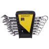 Set steek-ringsleutels 7 stuks Cr-V staal gepolijste afwerking antislip profiel 15 graden gereedschap STANLEY ST-STMT82842-0