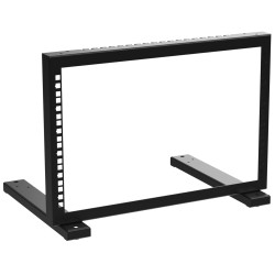 19 hüvelykes 6U nyitott kétszekciós acél Rack állvány fekete hálózati és IT audio eszközök szereléséhez STALFLEX STR19-6U-B