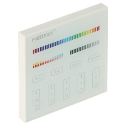 Painel de parede tátil de 4 zonas para iluminação LED 2.4GHz RGB RGBW CCT MiBOXER T4