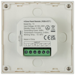 4-zónový nástenný ovládač pre LED osvetlenie 2.4GHz dotykový ovládací panel RGB RGBW CCT MiBOXER T4