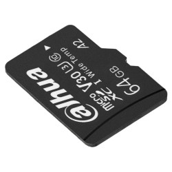 Carte mémoire microSDXC 64 Go UHS-I U3 V30 A2 100/45 Mo/s pour caméras IP enregistreurs smartphones DAHUA TF-W100-64GB