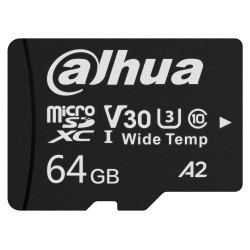 Carte mémoire microSDXC 64 Go UHS-I U3 V30 A2 100/45 Mo/s pour caméras IP enregistreurs smartphones DAHUA TF-W100-64GB