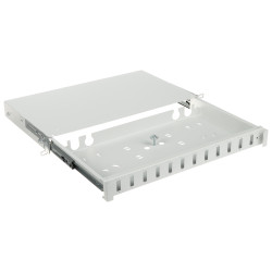 19英寸1U 12端口SC双工LC四工光纤配线架抽屉式机架灰色 STALFLEX TFDP-19-1U-12D-SC-G