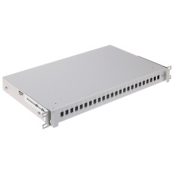 光ファイバーパッチパネル 19インチ 1U 24ポート SCシンプレックス LCデュプレックス スライド式 グレー RAL7035 STALFLEX TFSP-19-1U-24S-SC-G