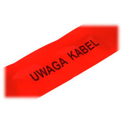 Sarkana brīdinājuma lente UZMANĪBU KABELIS Enerģētika 100m 20cm 0.3mm SEP Kabeļu trases Augstspriegums Izturīga Delta TO-ENCN/30