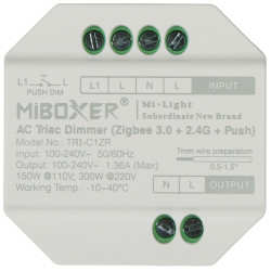 Controlador de iluminación LED inteligente ZigBee 2.4GHz Tuya Smart Atenuador empotrado Automatización del hogar RF MiBOXER TRI-