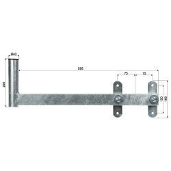 תושבת קיר צדדית מפלדה מגולוונת למסור אנטנה מצלמת אבטחה זרוע 64 ס"מ DELTA UML-43H55