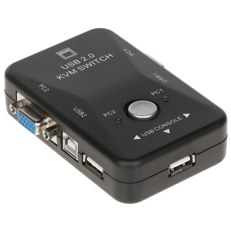 VGA USB KVM-switch 2 portar USB 2.0 HUB Splitter Switch 1080p Full HD Pawonik VGA+USB-SW-2/1