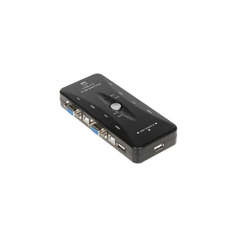 4-pordiline VGA USB KVM-lüliti USB 2.0 jaotur 4 arvutile Full HD 1080p signaalijaotur Pawonik VGA+USB-SW-4/1