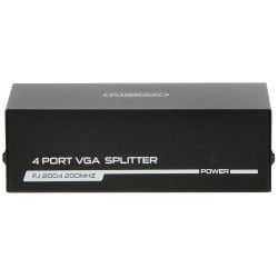 ตัวแยกสัญญาณ VGA Splitter 1x4 150MHz 1600x1280 พร้อมเครื่องขยายสัญญาณวิดีโอแบบคาสเคด D-Sub 15-pin ระดับมืออาชีพ Delta VGA-SP-1/4