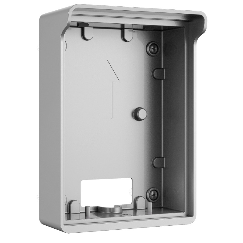 Surface mount housing with rain cover for VTO2202F video intercom IP65 silver aluminum DAHUA VTM05R