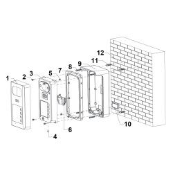 Carcasa de montaje en superficie con protector contra la lluvia para videoporteros grafito IP65 aluminio accesorios de montaje D