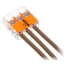 Szybkozłączka Elektryczna 3-torowa 4mm2 32A Złączka Instalacyjna Zestaw 50 sztuk Wago WAGO-221-413*P50