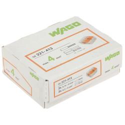 3路4mm2 32A电气快速连接器安装接线端子50件套 Wago WAGO-221-413*P50