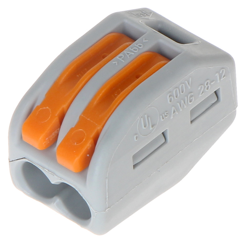 2线安装快速连接器带杠杆50件套通用电线接线端子 Wago WAGO-222-412*P50