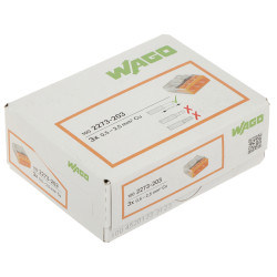 3-wire installation connector for 0.5-2.5mm2 solid wire orange set of 100 pieces Wago WAGO-2273-203*P100