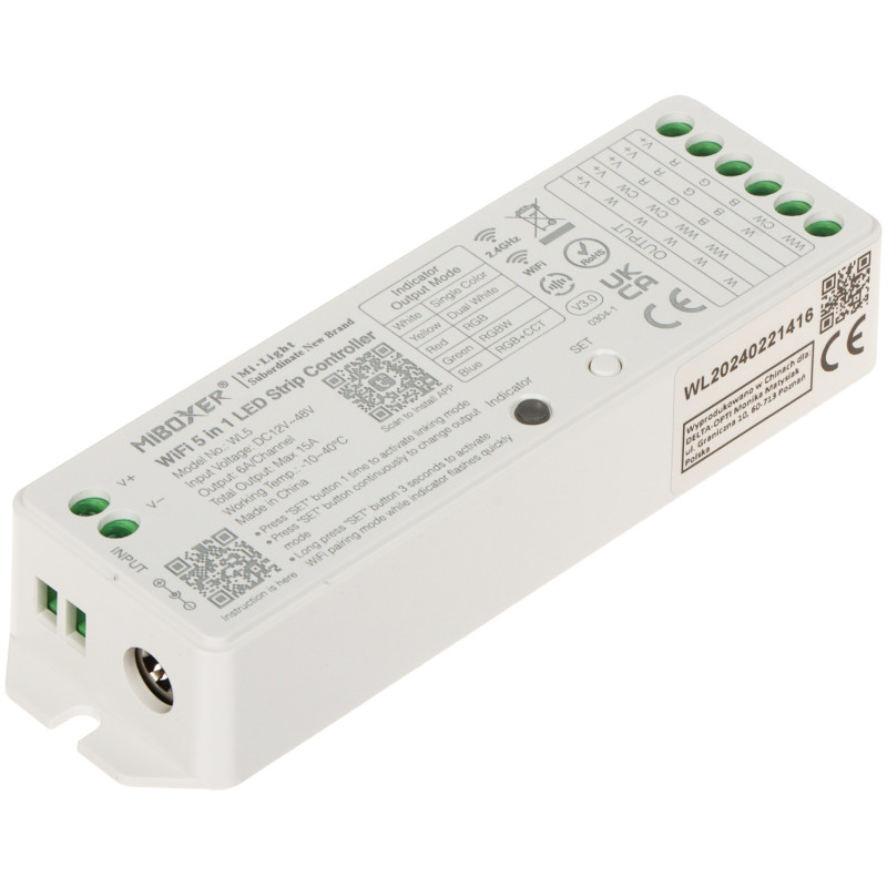 ตัวควบคุม LED Wi-Fi 2.4GHz RGBCCT RGBWW 12-48V DC Tuya Smart สำหรับแถบไฟ MiBOXER WL5