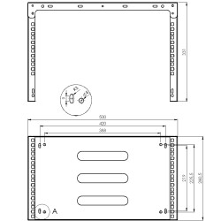 Suport de perete pentru dispozitive RACK 19 inchi 6U 4U adancime 330mm negru otel montaj vertical orizontal server STALFLEX WRH1