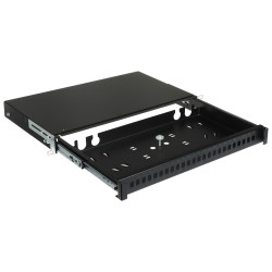 Οπτικό κατανεμητή 19 ιντσών 1U 24 θύρες SC Simplex LC Duplex συρόμενο συρτάρι μαύρο Rack STALFLEX TFSP-19-1U-24S-SC-B