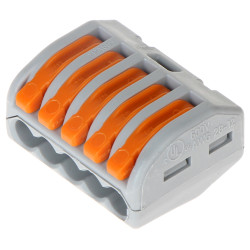 5-pólusú elektromos gyorscsatlakozó rugós szerelvény 400V 32A 40 darabos készlet Wago WAGO-222-415*P40