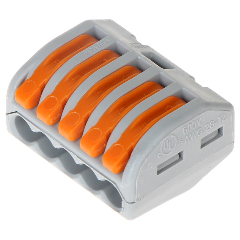 Conector rapid bloc electric cu 5 căi conector de instalare cu arc 400V 32A set 40 bucăți accesorii Wago WAGO-222-415*P40