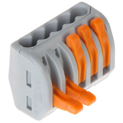 Brza spojnica električna 5-polna instalacijska opružna spojnica 400V 32A set 40 komada pribor Wago WAGO-222-415*P40