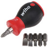 マルチビットドライバー スタビービットマガジン付き 短型ドライバー 6ビット PH マイナス ツールセット WIHA WH-MD/MULTI-1/STUBBY