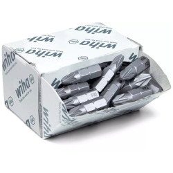 50 gabalu PZ2 25mm uzgaļu komplekts profesionāli skrūvgriežu uzgaļi no rūdīta tērauda WIHA WH/BIT-SET/PZ2*P50