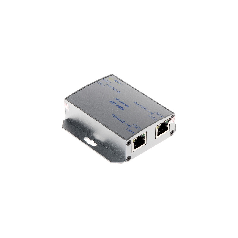 PoE-extender 1 indgang 2 udgange rækkevidde 200m IEEE 802.3af/at Fast Ethernet metalhus PULSAR EXT-POE2
