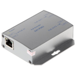 PoE Extender 1 input 2 outputs range 200m IEEE 802.3af/at Fast Ethernet metal housing PULSAR EXT-POE2