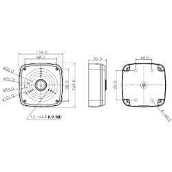 Wall mount junction box for IP cameras outdoor aluminum white spacer CCTV junction box DAHUA PFA122-V2