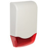 Sirène d'alarme extérieure optique et acoustique rouge polycarbonate 105dB anti-sabotage TELMOR TSZ-4D