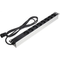 Napájacia lišta do 19 palcovej skrine 8 zásuviek zástrčka C14 PDU 1U 16A 230V AC predlžovačka napájací panel rozdeľovač Delta PD