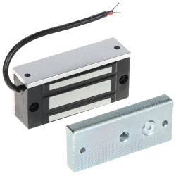 Surface mounted single electromagnetic lock for cabinet doors 60kg 12V DC fail-safe Delta ZE-60