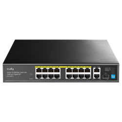16 portu PoE slēdzis ar 1x SFP un 2x RJ45 augšupsaites portiem CUDY FS1018PS1