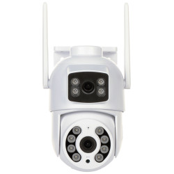 Câmera IP Rotativa Externa Dupla Tuya Smart Wi-Fi 1080p 3.6mm Full HD IR LED APTI APTI-W21SD3-TUYA