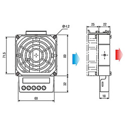 Ventilador de aquecimento para armários de controlo RACK DIN 150W aquecedor com ventilador semicondutor Delta HVL-031-150W