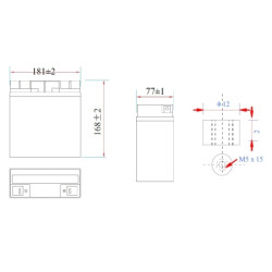 Litium-järnfosfatbatteri LiFePO4 12.8V 18Ah MW Power 12.8V/18AH/LIFEPO4-MWLJ