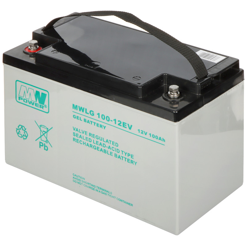 Gelbatteri 12V 100Ah vedlikeholdsfritt blybatteri MW Power 12V/100AH-MWLG