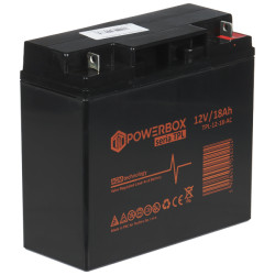 Acumulator AGM 12V 18Ah fără întreținere pentru sisteme de alimentare de rezervă UPS și alarme POWERBOX 12V/18AH-TPL/POWERBOX