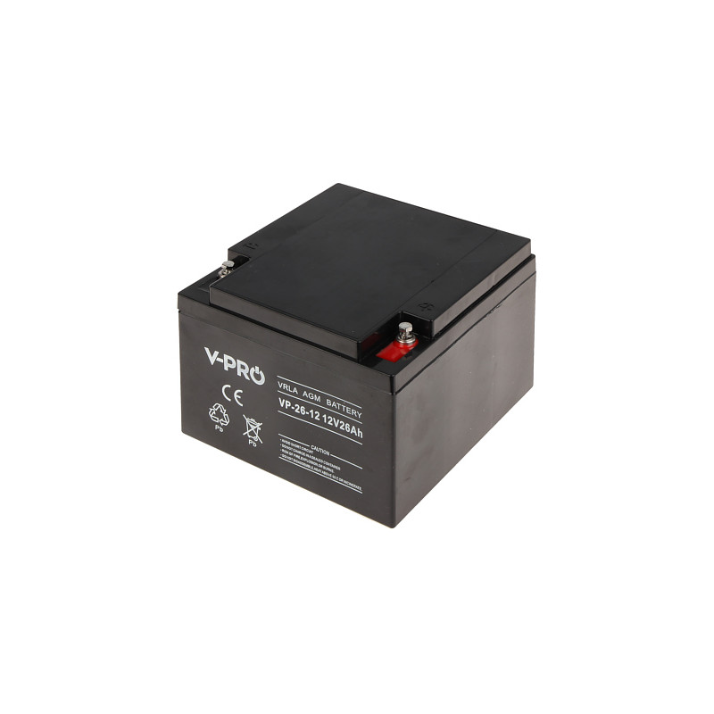 Wartungsfreie AGM Batterie 12V 26Ah für Notstromsysteme V-PRO 12V/26AH-VPRO
