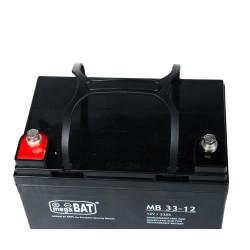 แบตเตอรี่ AGM 12V 33Ah VRLA แบบไม่ต้องบำรุงรักษาสำหรับระบบสำรองไฟ megaBAT 12V/33AH-MB
