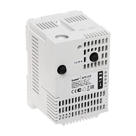 Bekalan kuasa penimbal pensuisan APS-612 untuk rel DIN 12V DC 6A SATEL APS-612