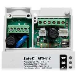 Buffrad switchad strömförsörjning APS-612 för DIN-skena 12V DC 6A SATEL APS-612