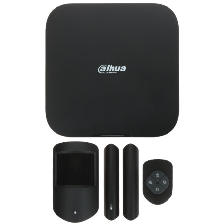 Set de alarmă wireless AirShield centrală senzor PIR contact magnetic telecomandă DAHUA ART-ARC3800H-03-FW2(868)-B